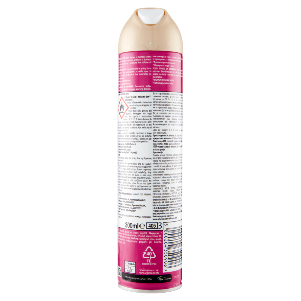 Glade® Spray, profumatore per ambienti, fragranze assortite Lavanda, Vaniglia, Relaxing Zen, 300 ml