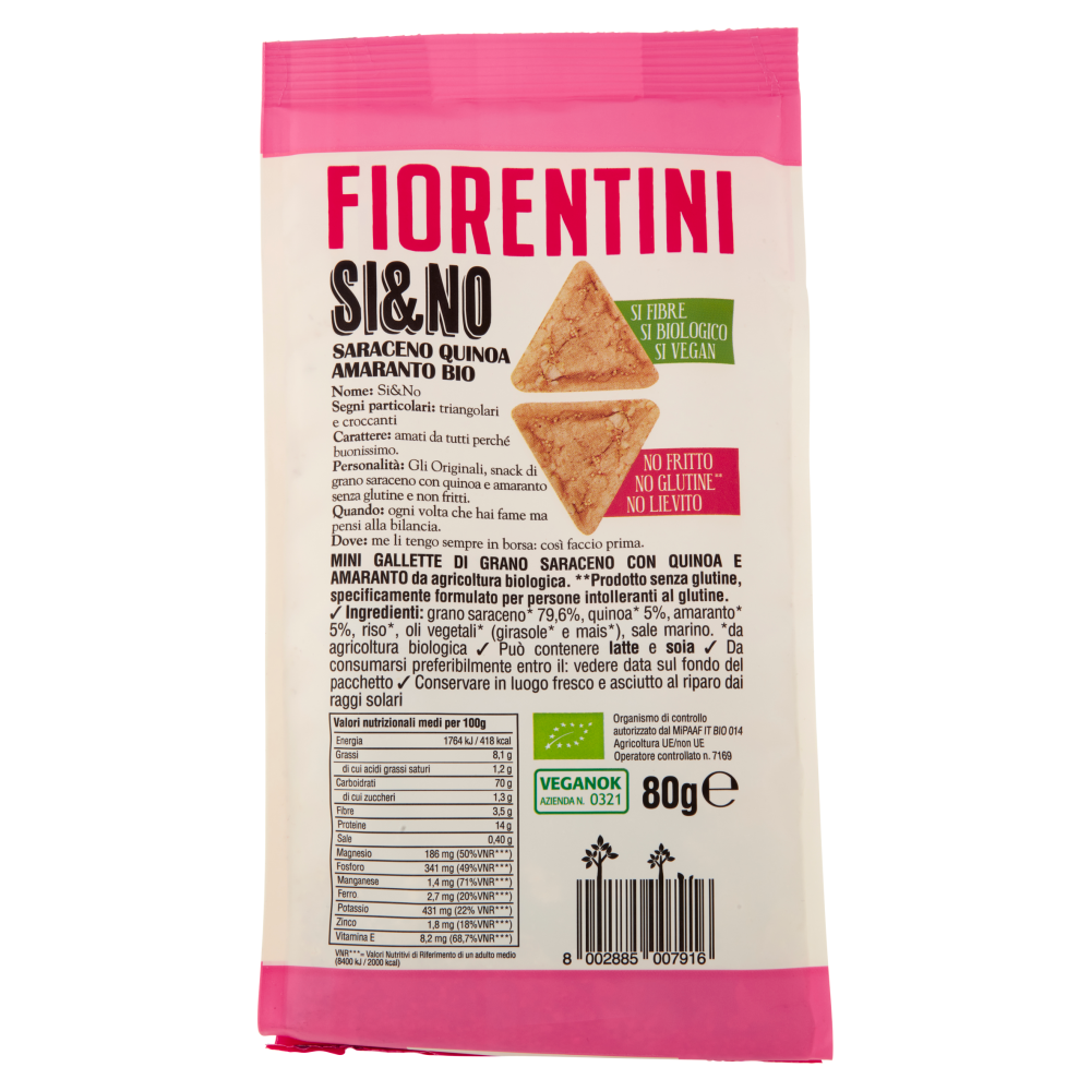 Fiorentini gli Originali Si&No Saraceno Quinoa Amaranto Bio 80 g