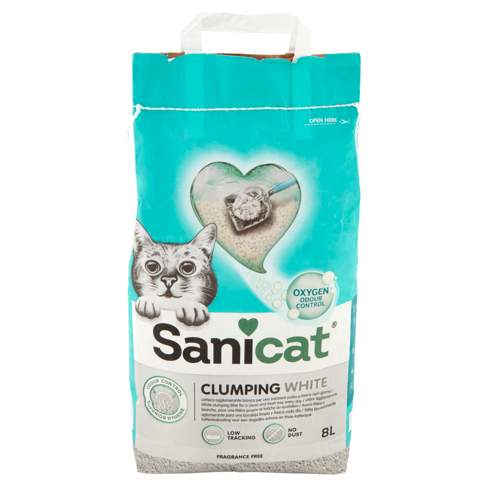 Sanicat Clumping White Lettiera agglomerante bianca 8 L