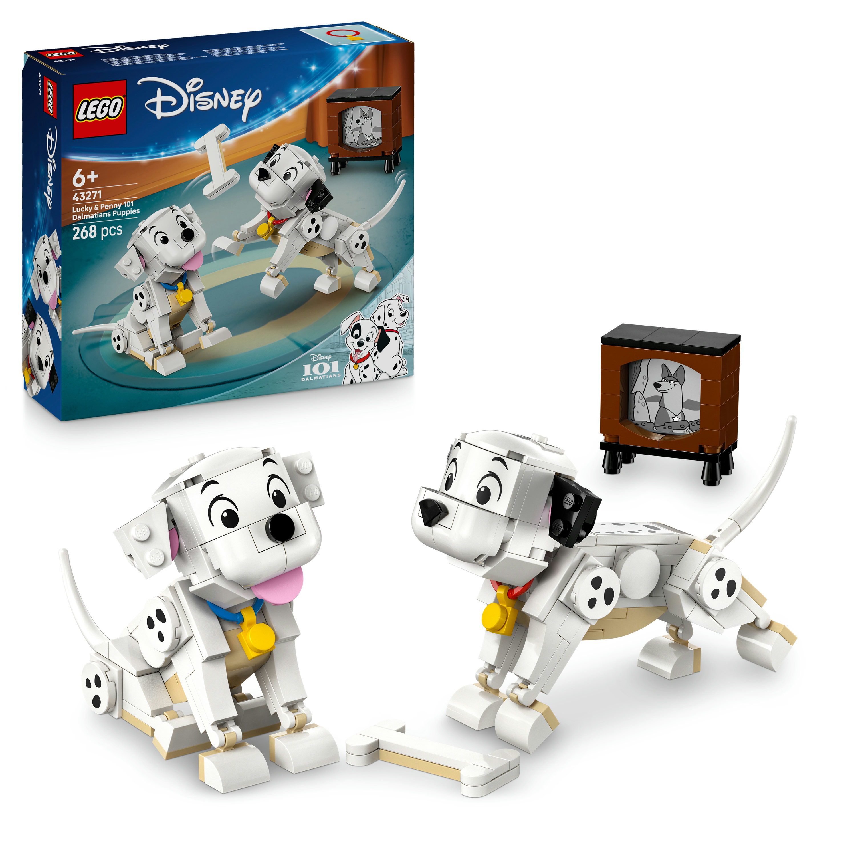 LEGO Disney ǀ 43271 Pongo e Peggy - La Carica dei Cento e Uno, Animali Giocattolo, Regalo per Bambine e Bambini da 6+ Anni