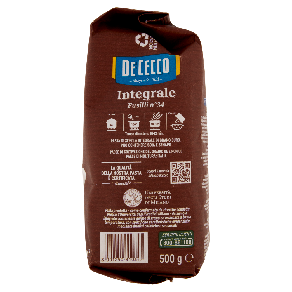 De Cecco Integrale Fusilli n° 34 500 g