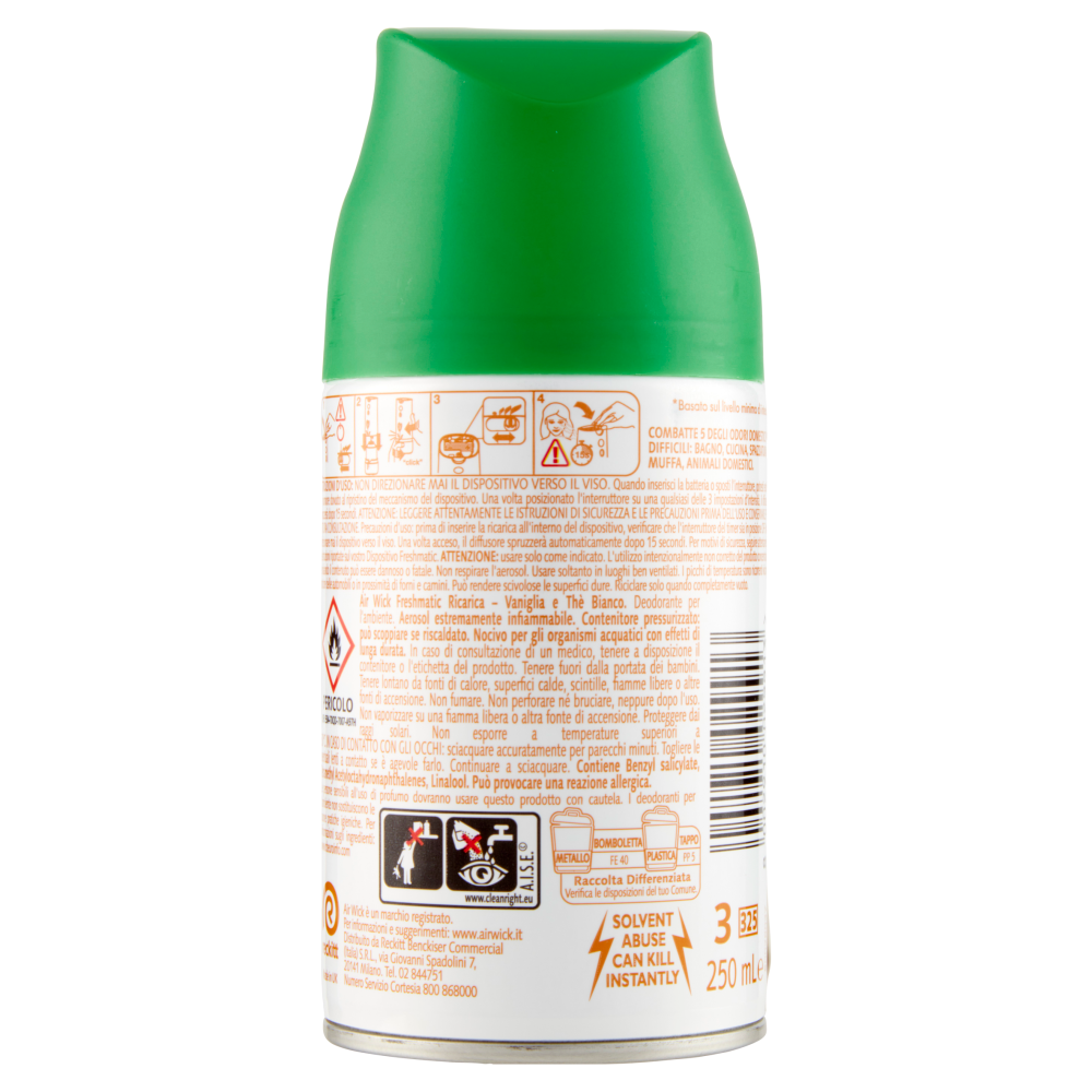 Air Wick Freshmatic Ricarica Vaniglia e Thè Bianco Profumatore per ambiente 250 ml