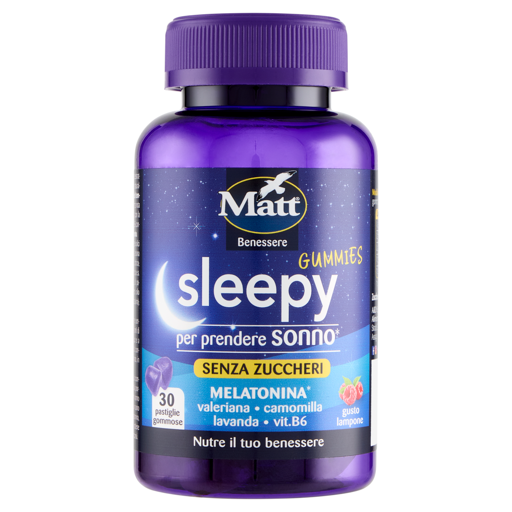 Matt Benessere Sleepy Gummies gusto lampone 30 pastiglie gommose 90 g