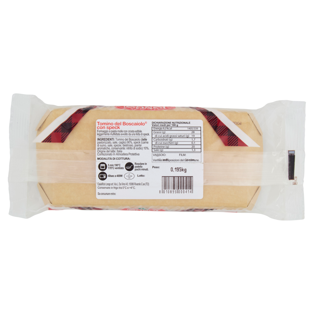 Caseificio Longo Tomino del Boscaiolo con speck 0,195 Kg