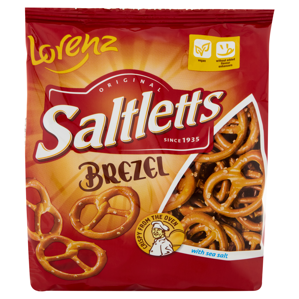 Lorenz Saltletts Brezel Salatini dorati e croccanti, arricchiti con sale marino 150 g