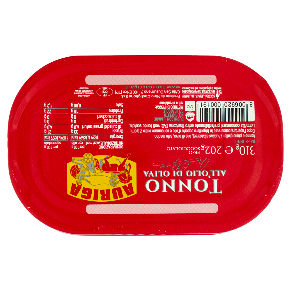 Auriga Selezione San Cusumano Tonno all'Olio di Oliva 310 g