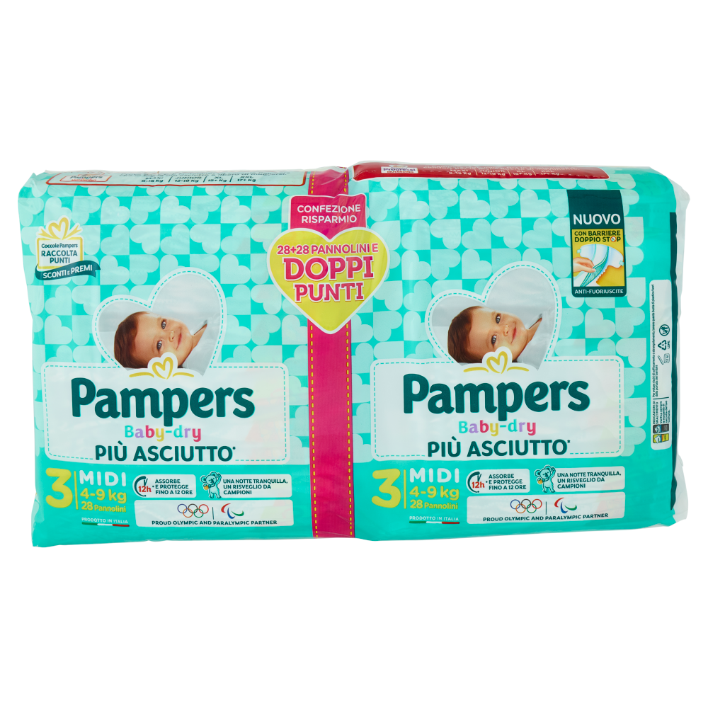 Pampers Baby-dry Midi 28 + 28 pz