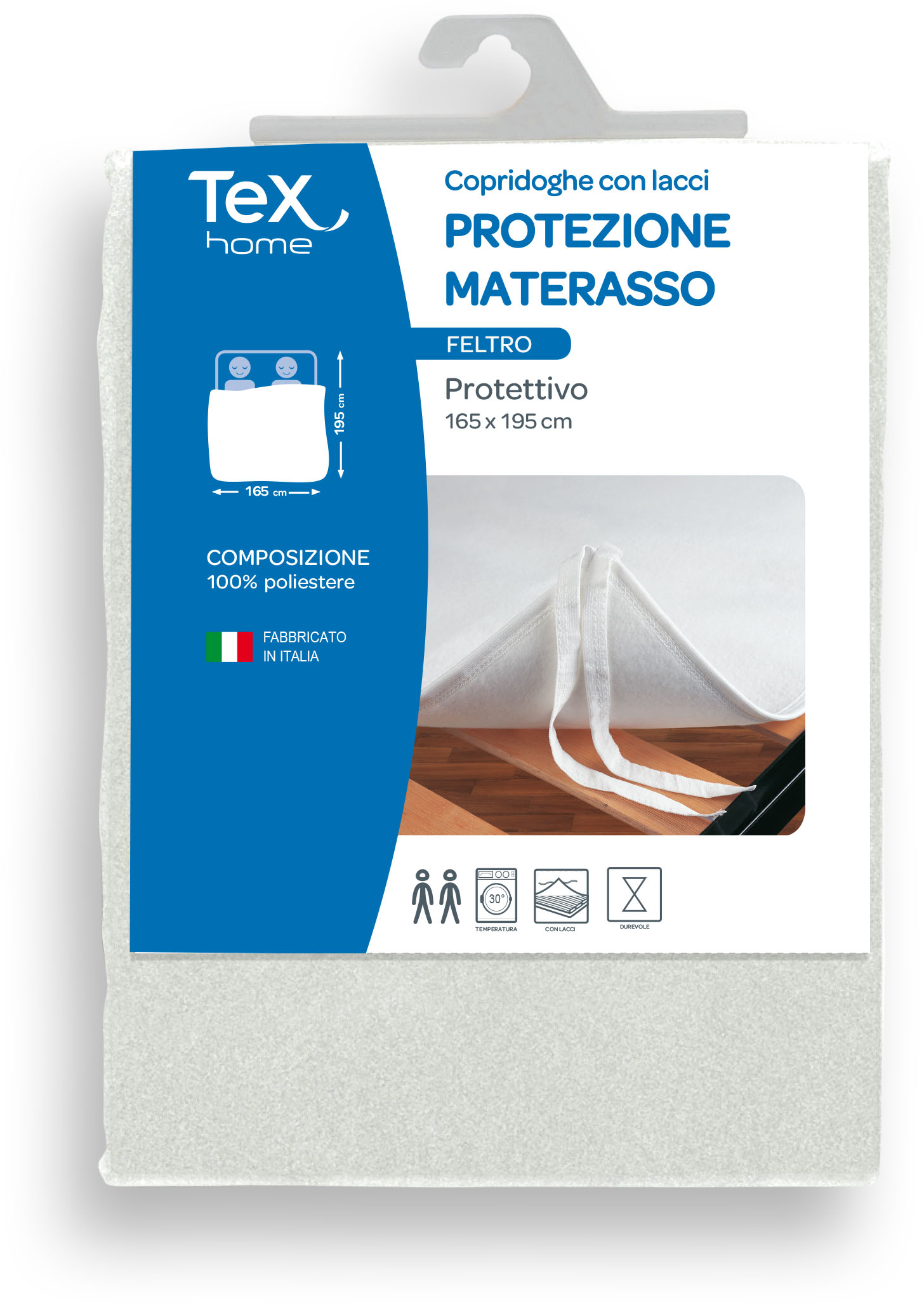 TEX HOME Coprimaterasso matrimoniale , 100% poliestere
