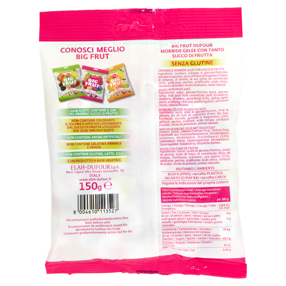 Dufour Big Frut Gelee Fragolina di Bosco - Mirtillo - Lampone - Uva spina 150 g