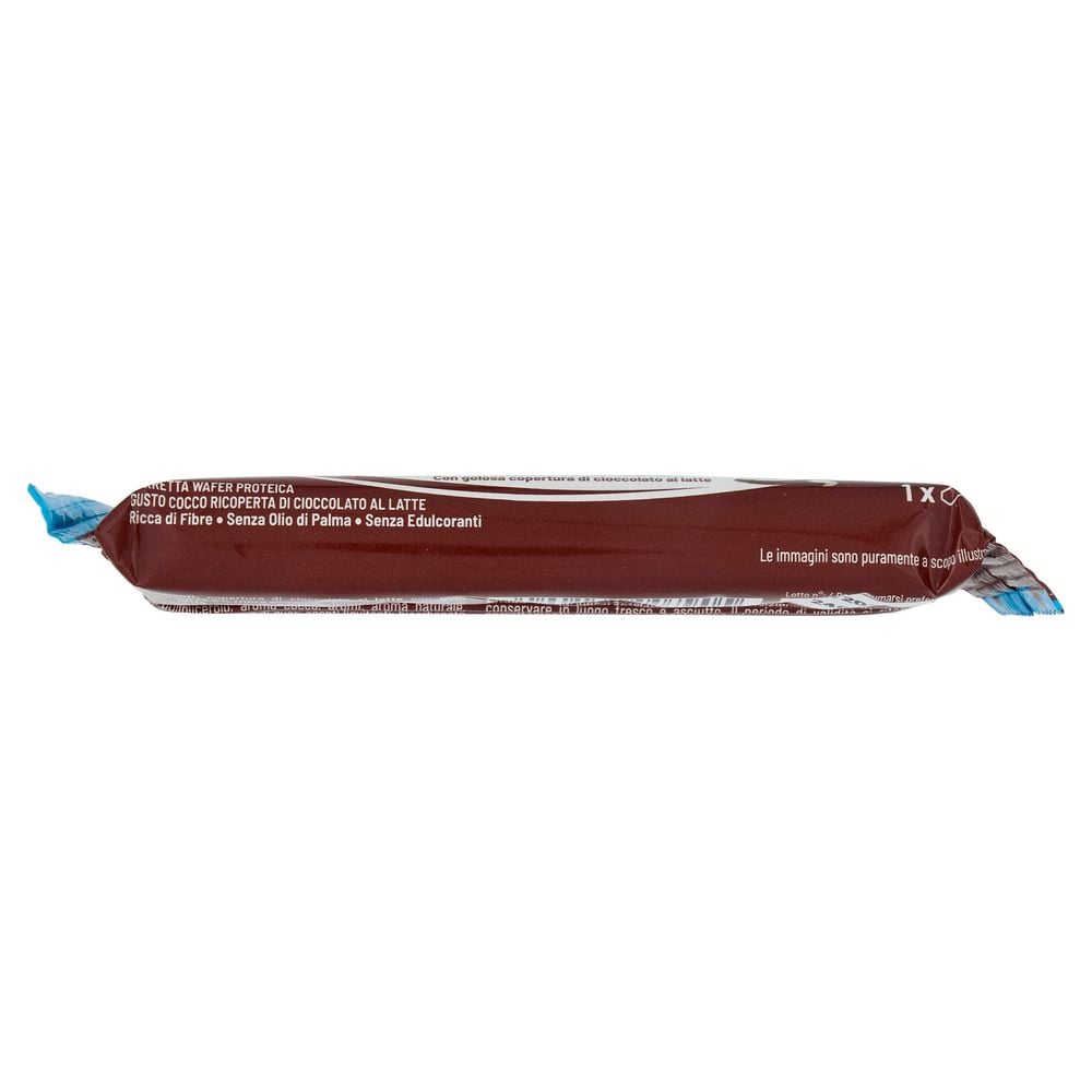 Equilibra Barretta Protein Wafer Gusto Cocco con golosa copertura di cioccolato al latte 35 g
