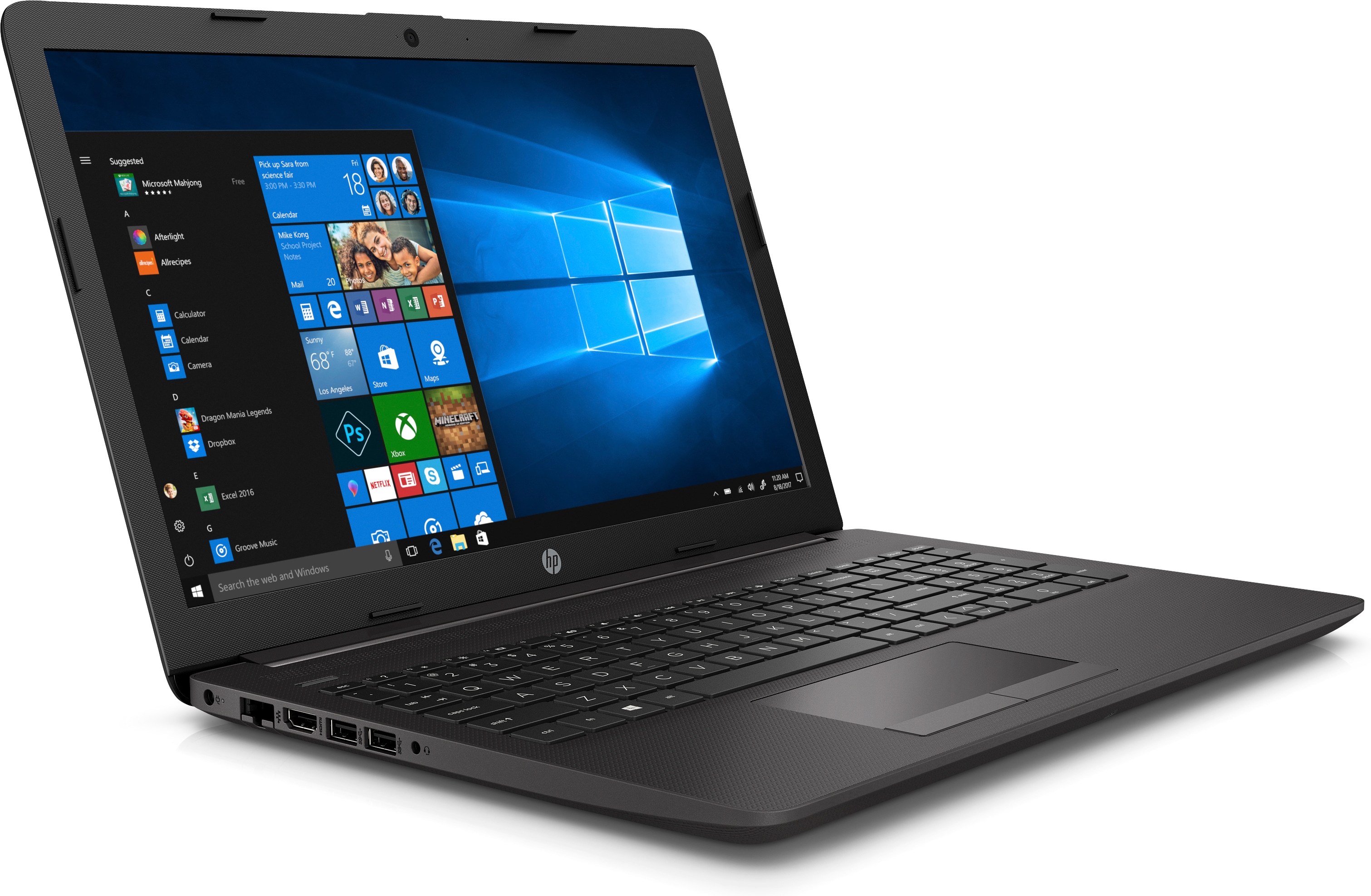 HP 250 G7 bærbar PC Intel® Core™ i3 i3-8130U Computer portatile 39,6 cm (15.6") HD 4 GB DDR4-SDRAM 256 GB SSD Wi-Fi 5 (802.11ac) Windows 10 Home Nero