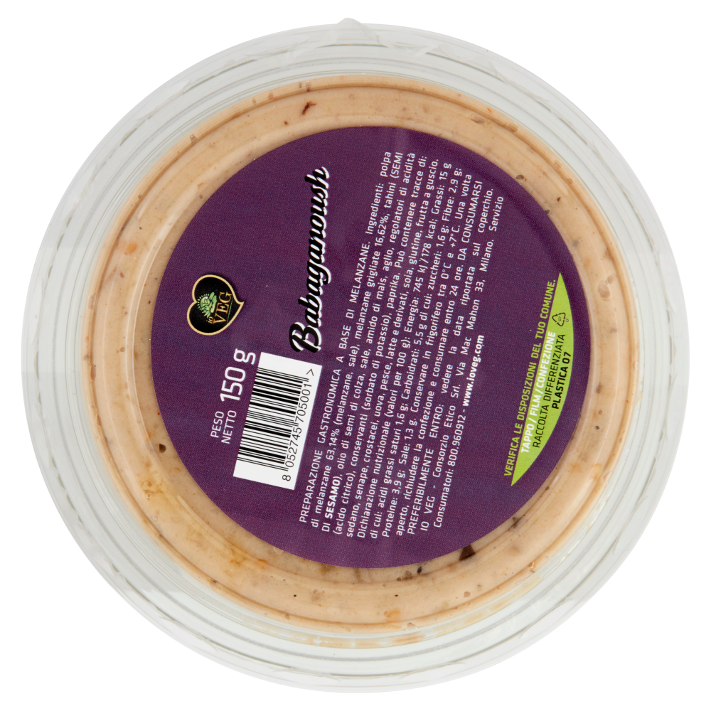 io VEG Babaganoush con Crema di Melanzane 150 g