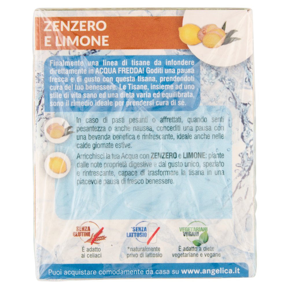 L'Angelica superfood Tisana a Freddo Zenzero e Limone 18 Filtri 31,5 g