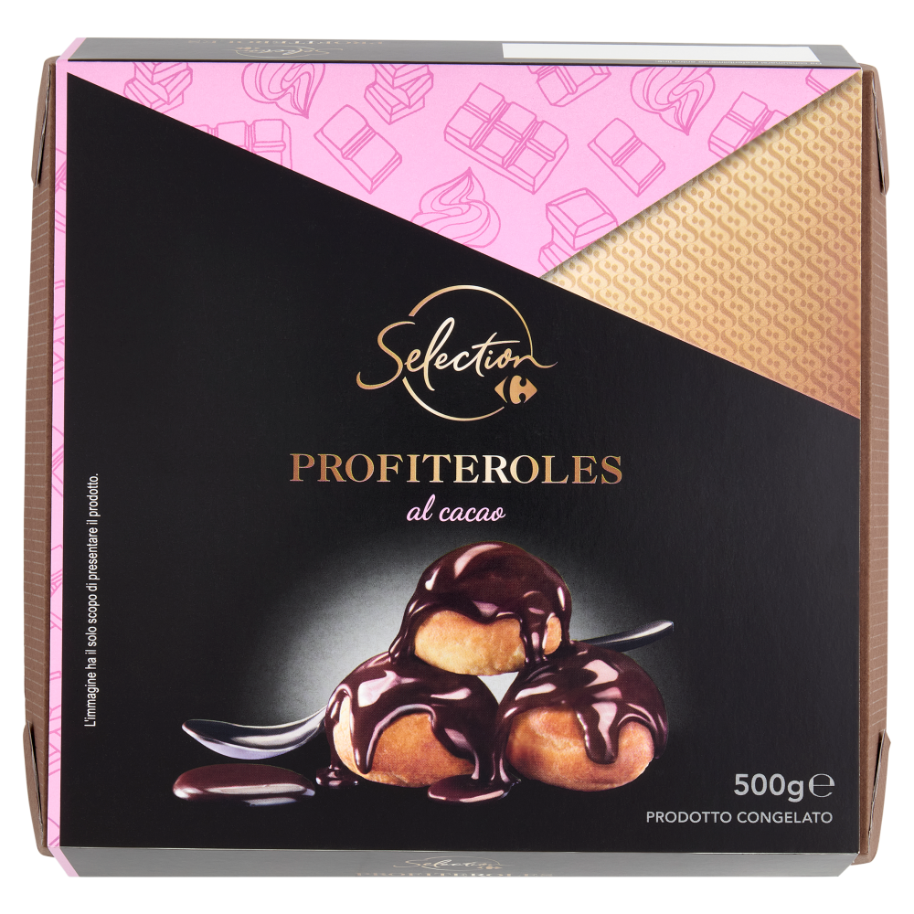 Carrefour Selection Profiteroles al cacao Prodotto Congelato 500 g