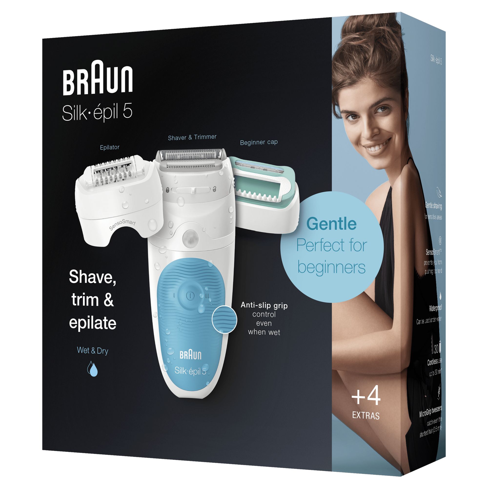 Braun Silk-épil 5 -610, Epilatore Elettrico Donna Per I Primi Utilizzi, Bianco/Turchese Per Un’Epilazione Delicata