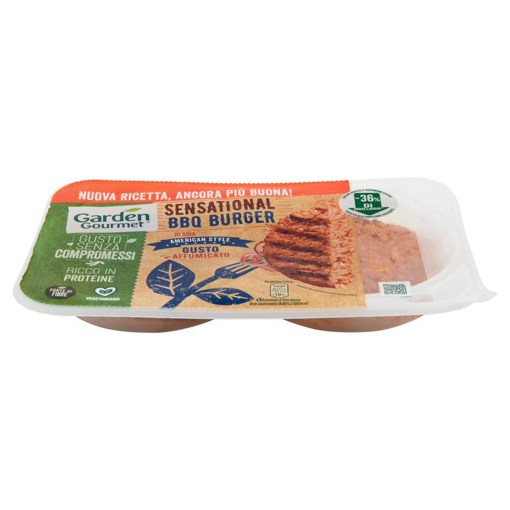 GARDEN GOURMET Sensational BBQ Burger Vegetariano di Soia 2 pezzi 200 g