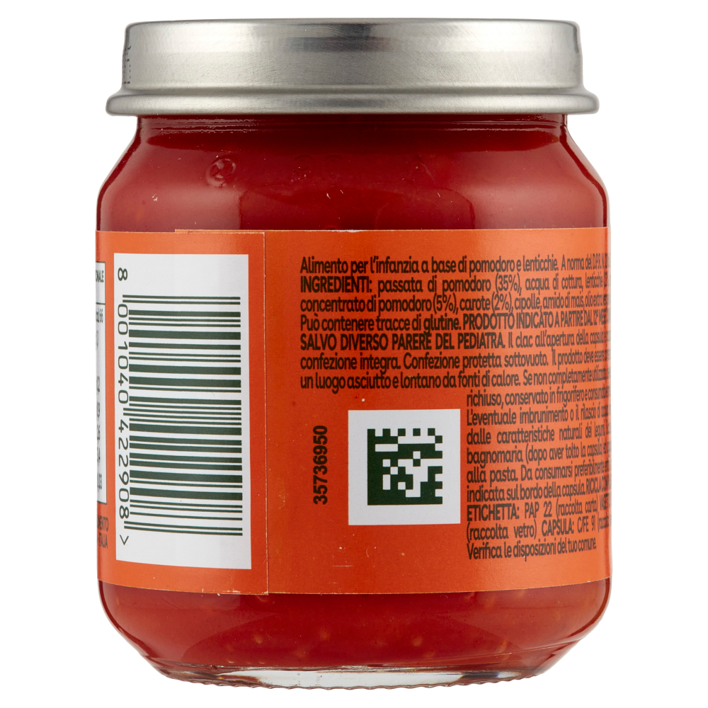 Plasmon i Sughetti Ragù di Lenticchie con Pomodoro e Carote 120 g