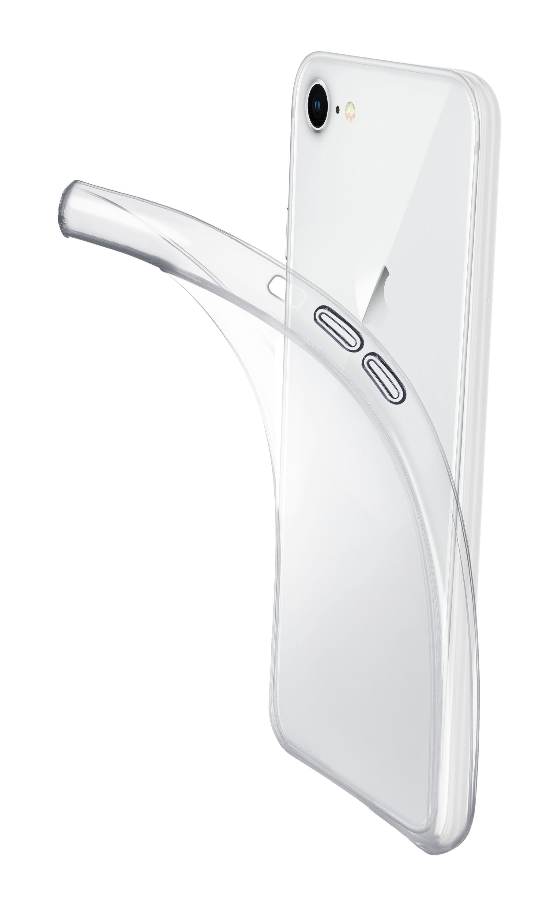Cellularline Fine - iPhone SE (2022) / SE (2020) / 8 / 7 Cover in gomma morbida ultra sottile e trasparente