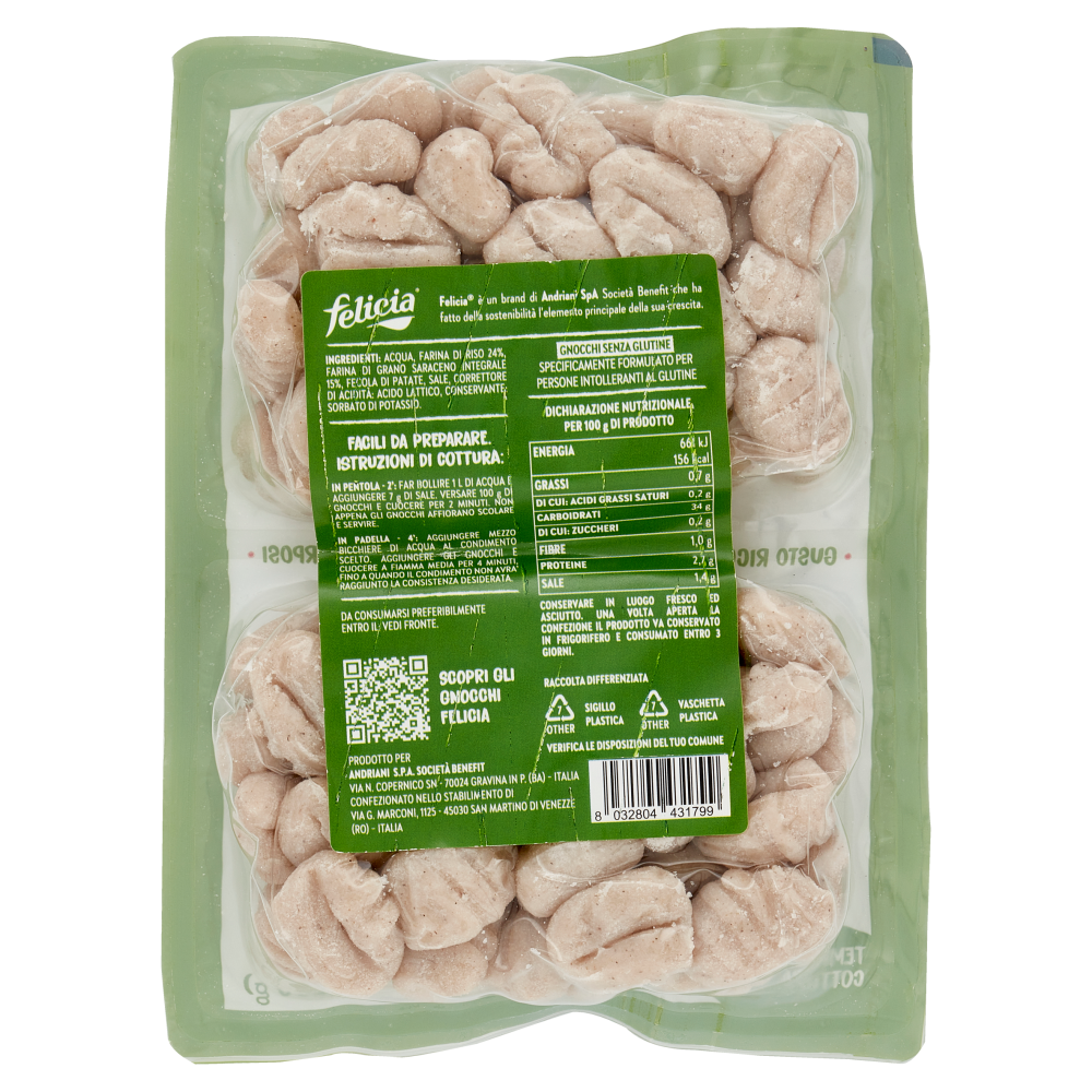 felicia Gnocchi di riso con Grano Saraceno Integrale 2 x 200 g