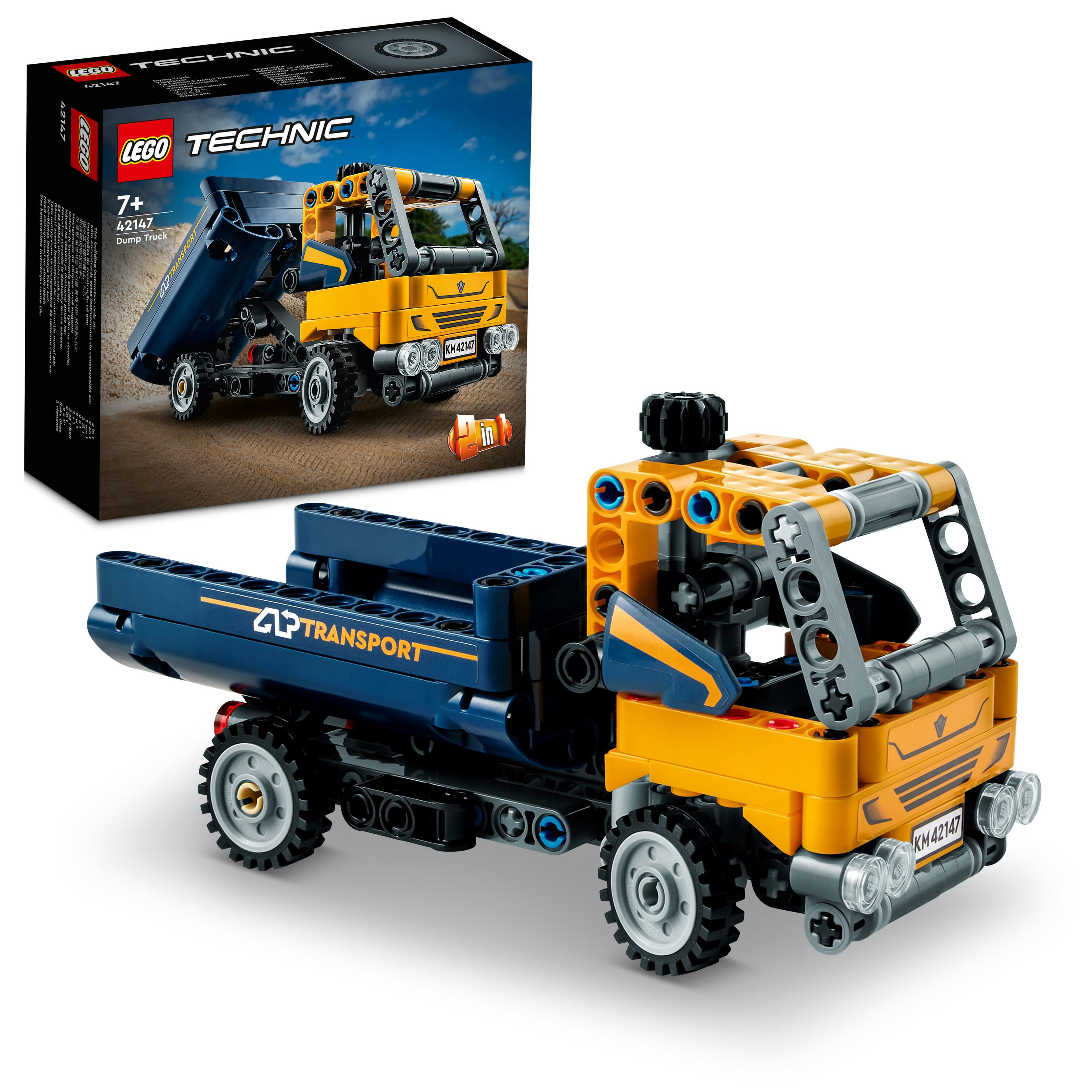 LEGO Technic 42147 Camion Ribaltabile, Set 2 in 1 con Camioncino ed Escavatore Giocattolo, Giochi per Bambini 7+, Idee Regalo