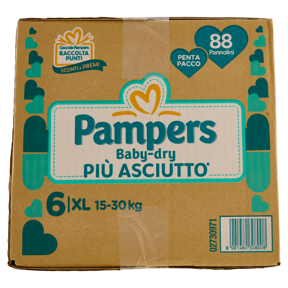 Pampers Baby-dry XL 88 pz