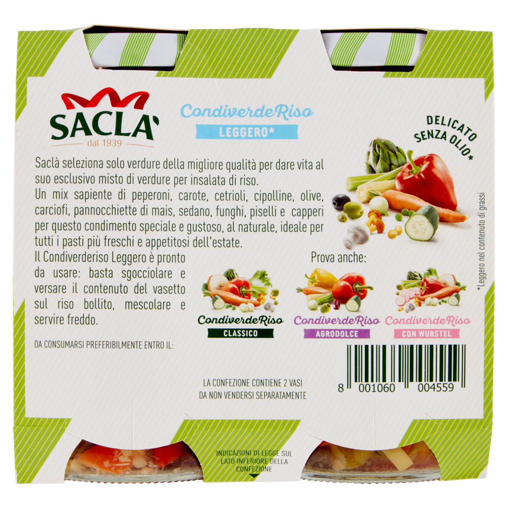 Saclà Condiverde Riso Leggero* 2 x 290 g
