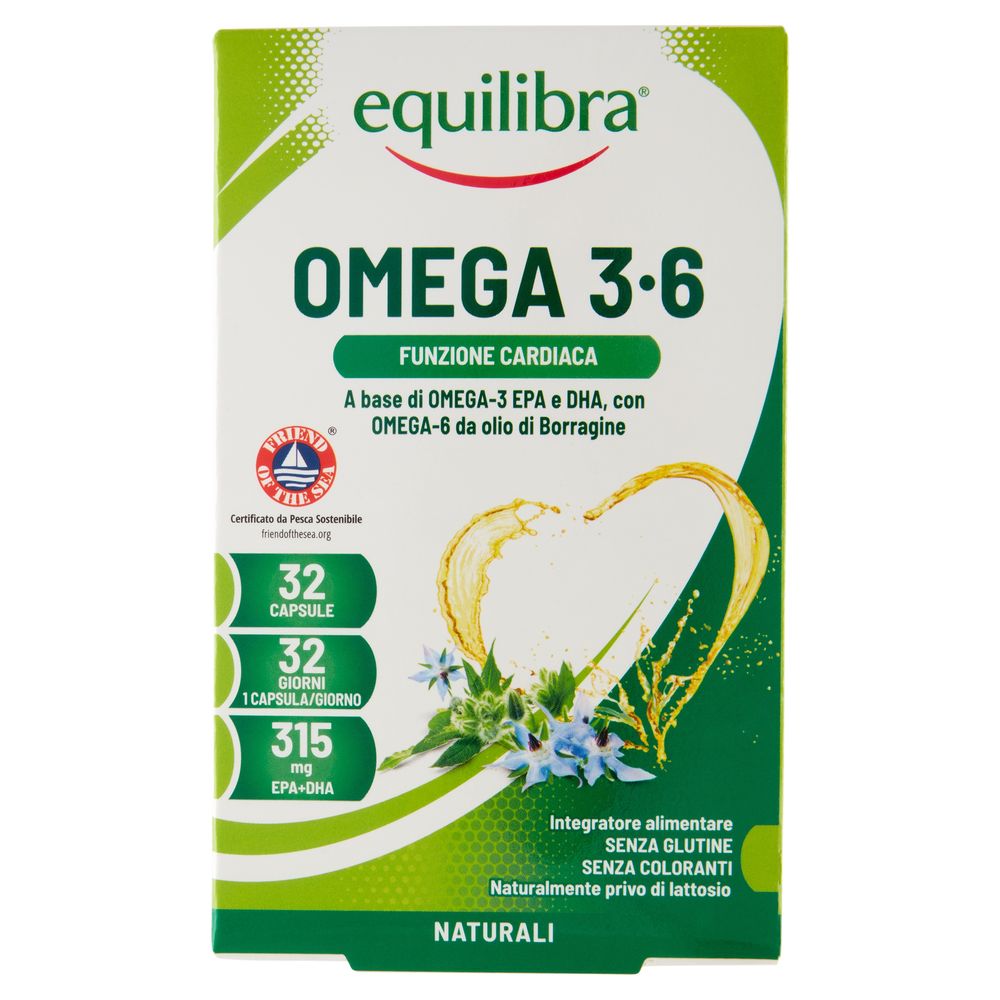 Equilibra Omega 3-6 Funzione Cardiaca 32 Capsule 38,4 g