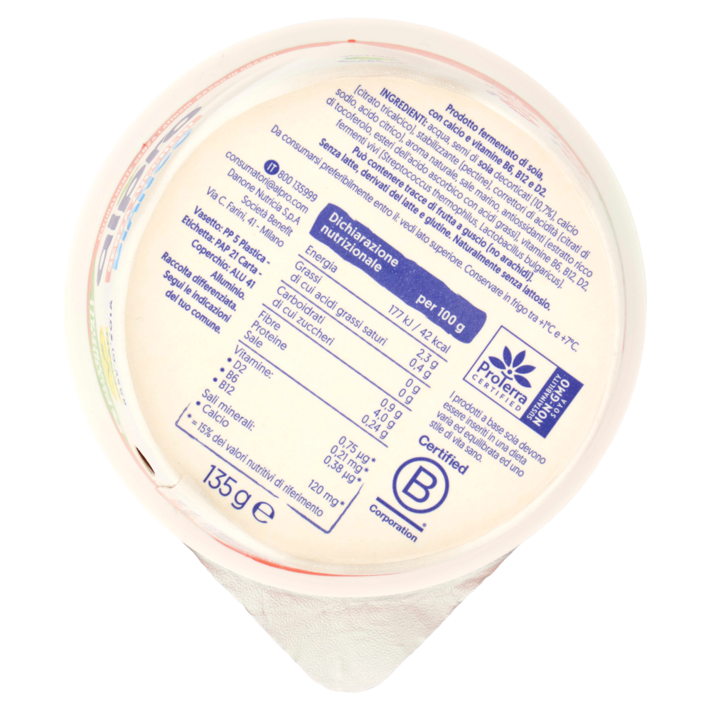 ALPRO Alternativa Vegetale allo Yogurt, Gusto Naturale, Senza Lattosio, Senza Zuccheri, 135g