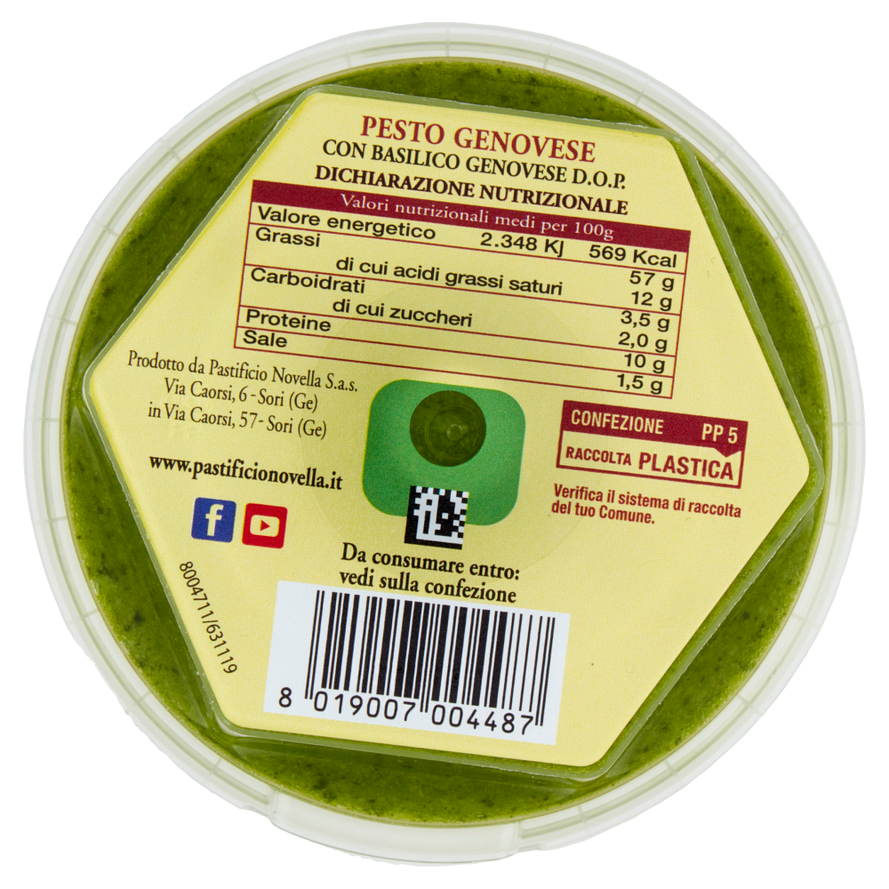 Pastificio Novella Pesto Genovese con Basilico Genovese D.O.P. 100 g