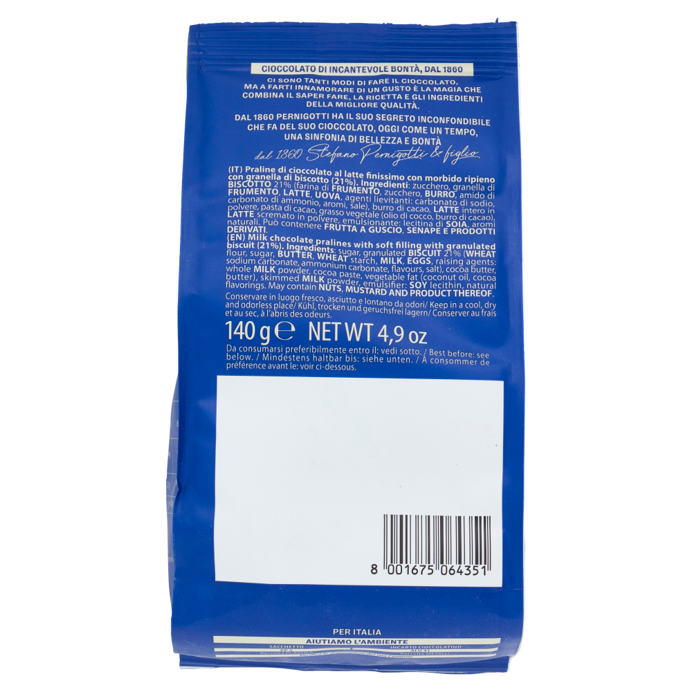 Pernigotti Gemma Cioccolato al Latte Ripieno con Biscotto 140 g