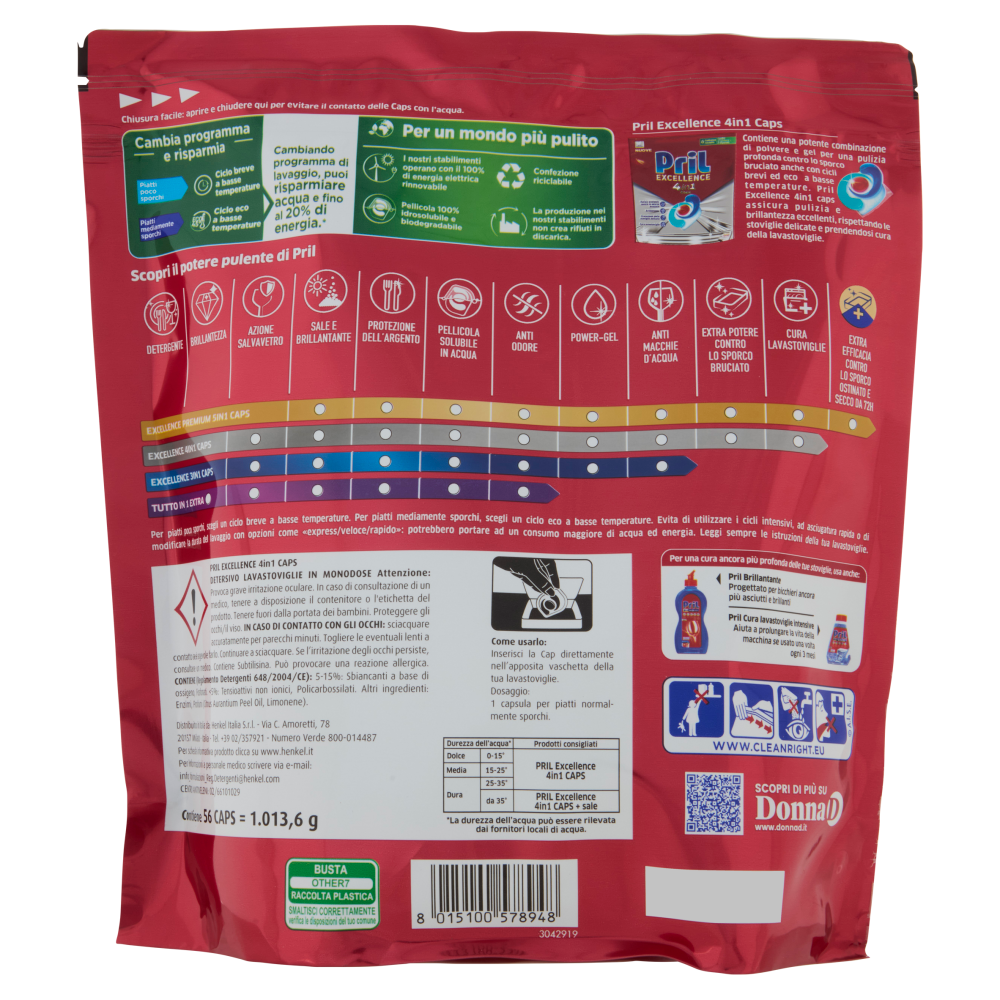 PRIL Excellence 4in1 Caps 56pz (1013,6g)