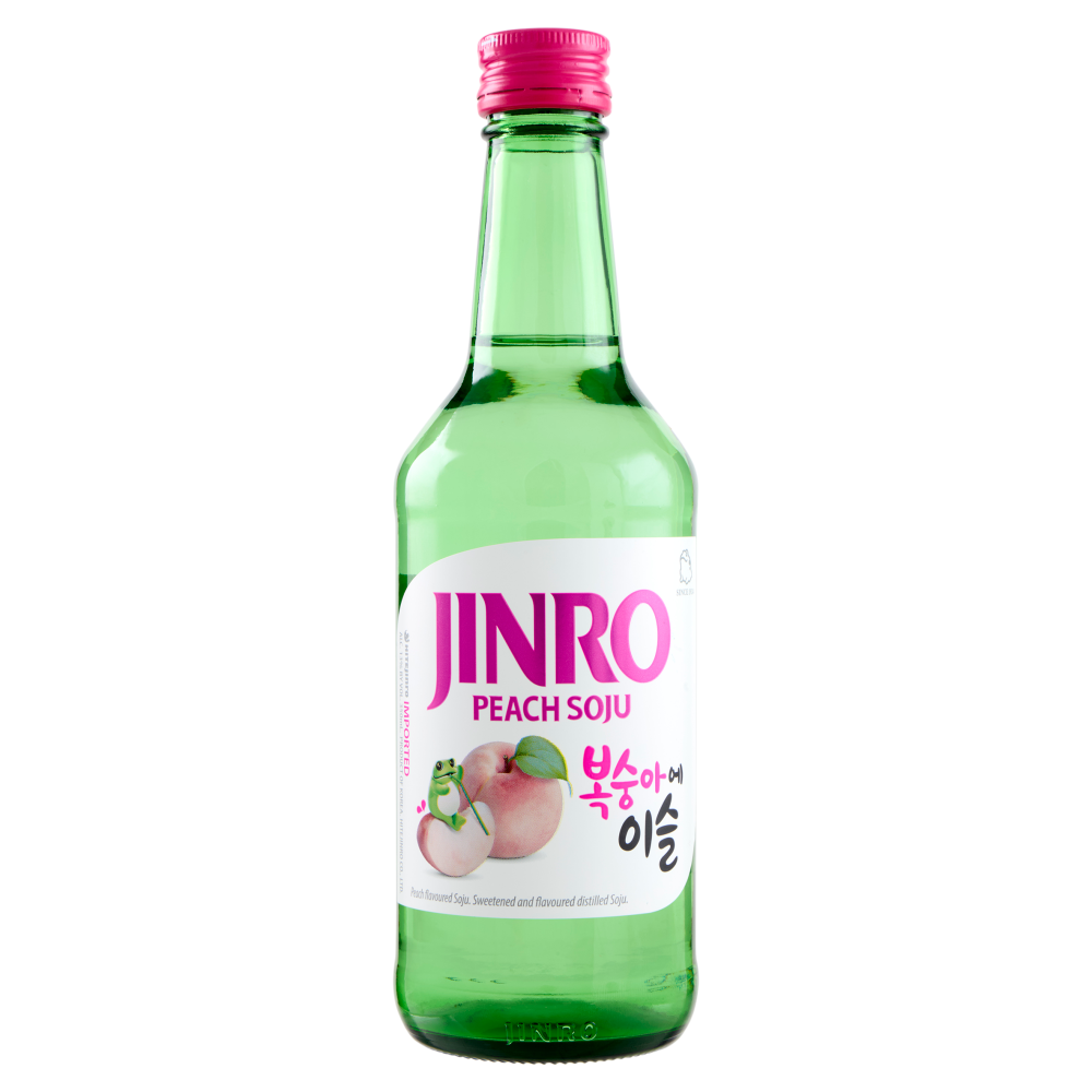 Jinro Pac Peach Soju Bevanda Alcolica al Gusto di Pesca 350 ml