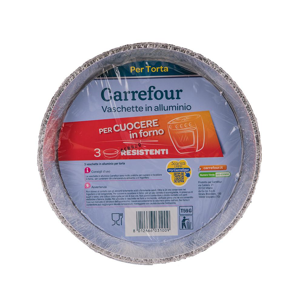 3 Vaschette alluminio senza coperchio per torta 8 porzioni