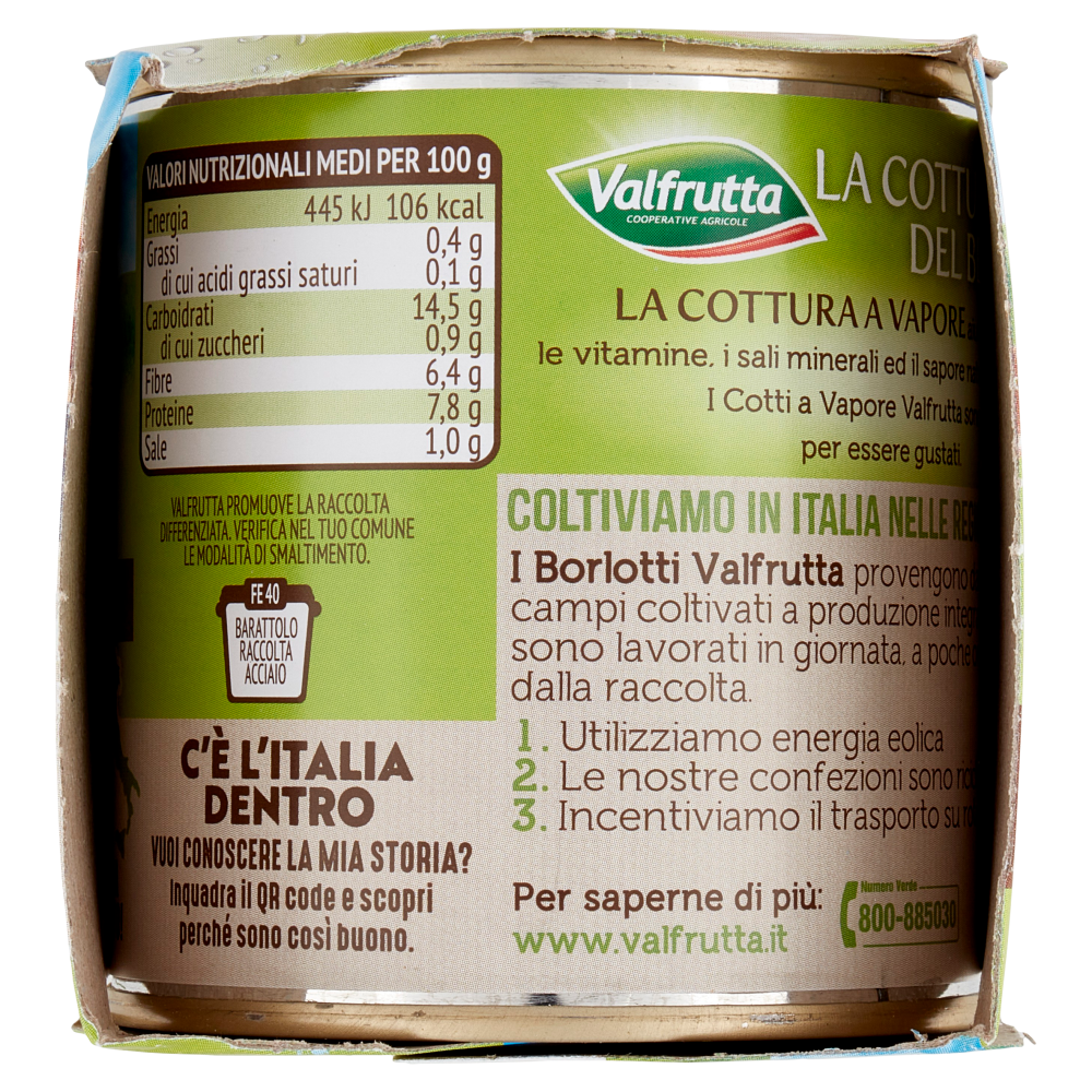 Valfrutta Cotti a Vapore Borlotti Italiani 3 x 150 g