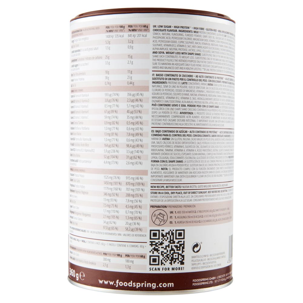 foodspring Shape Shake Chocolate Flavour 360 g