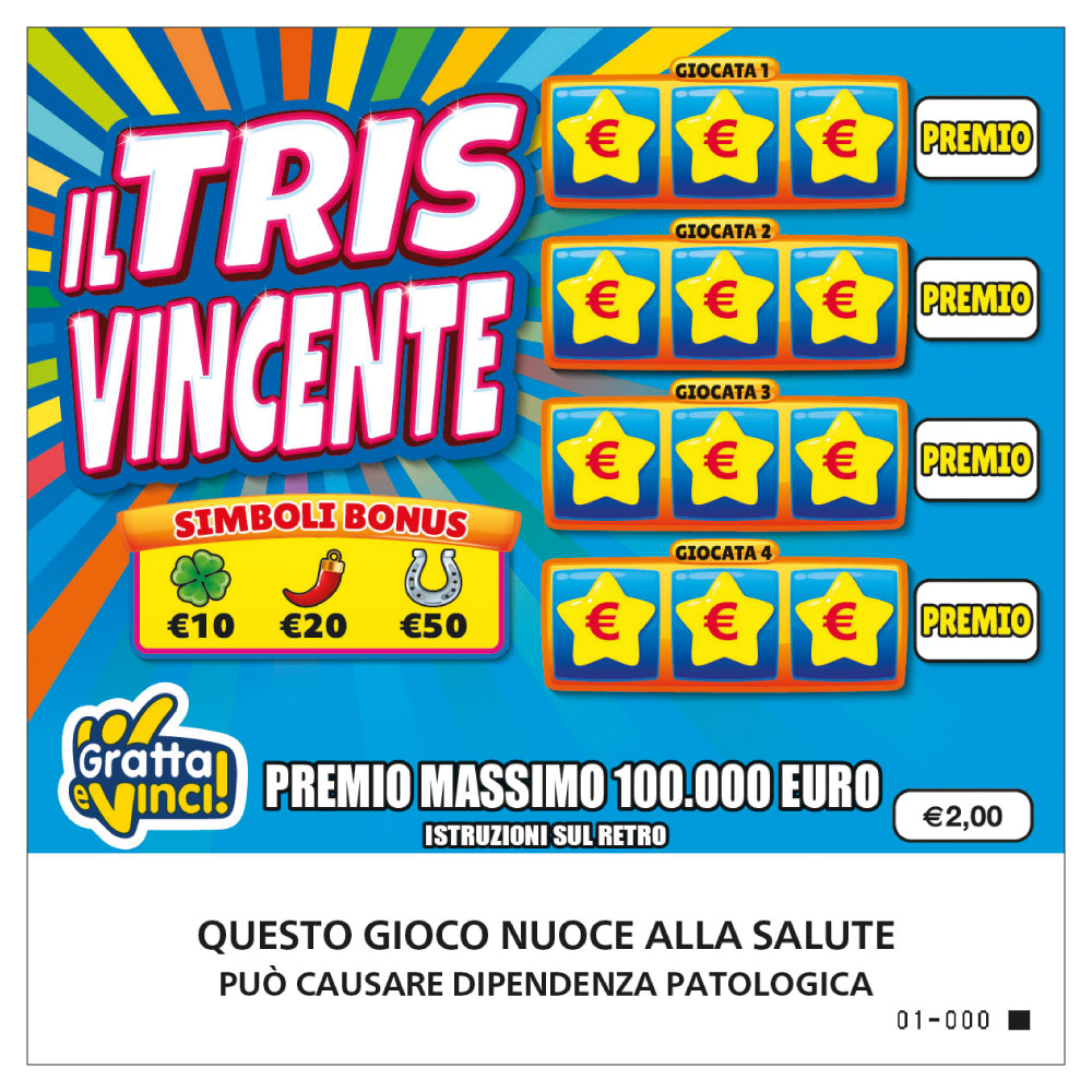 Biglietto Lotteria Istantanea Il Tris Vincente 2€