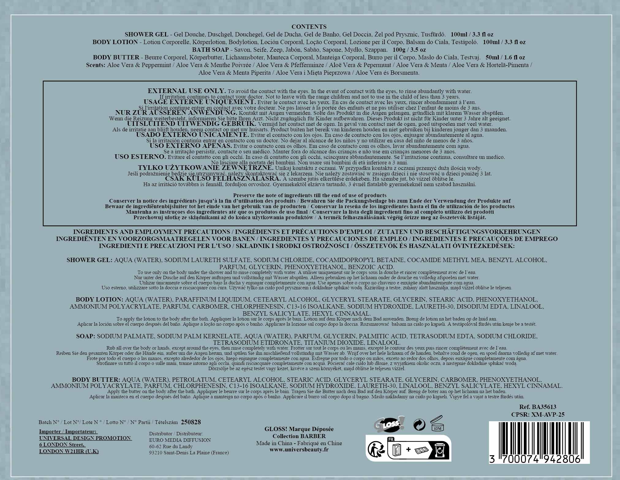 Shaving Bath Gift BARBER