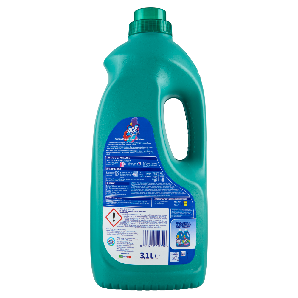 Ace Gentile Lavanda e Muschio Bianco Candeggina per Colorati 3,1 L