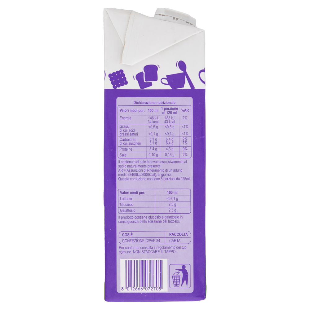 Carrefour Classic Senza Lattosio Latte Microfiltrato UHT Scremato 1 L