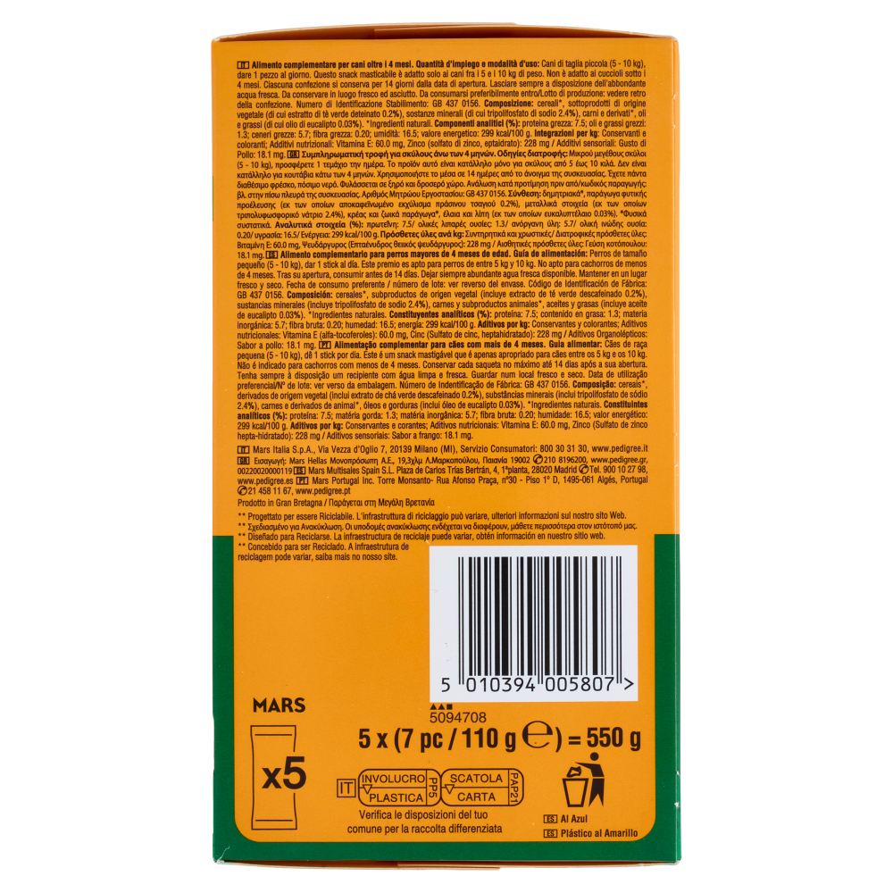 Pedigree Dentastix Fresh Snack per igiene orale Cane Piccolo 35 Pezzi 550 g