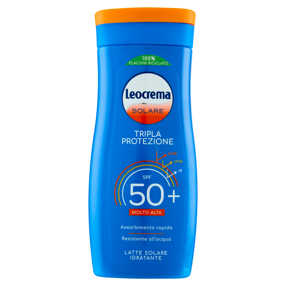 Leocrema Solare Tripla Protezione SPF 50+ Molto Alta Latte Solare Idratante 200 ml