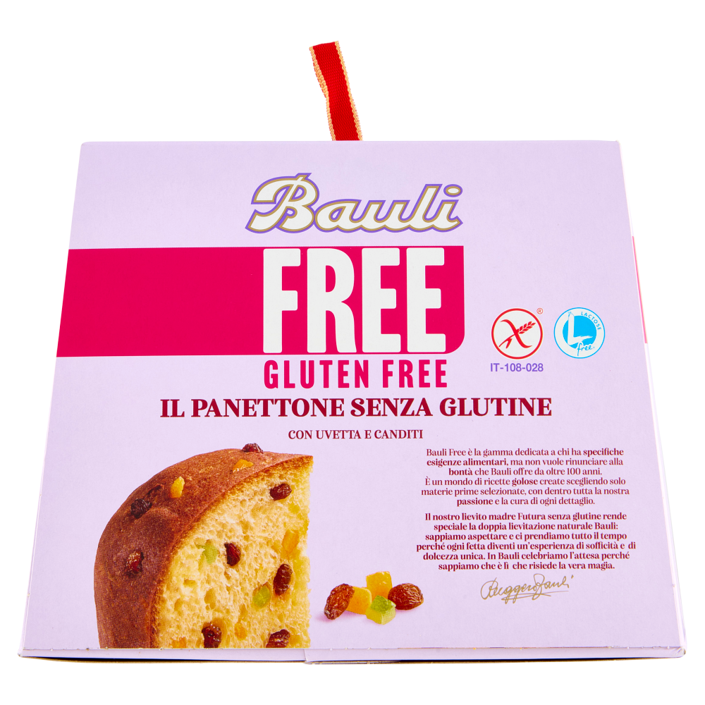 Bauli Free Gluten Free il Panettone Senza Glutine con Uvetta e Canditi 400 g