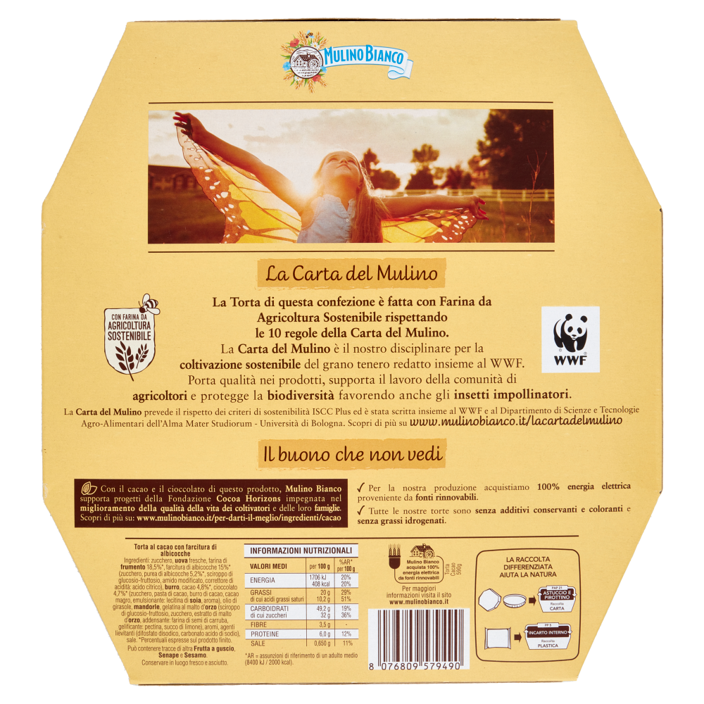 Mulino Bianco Torta Cacao con Albicocche 100% Italiane 590g