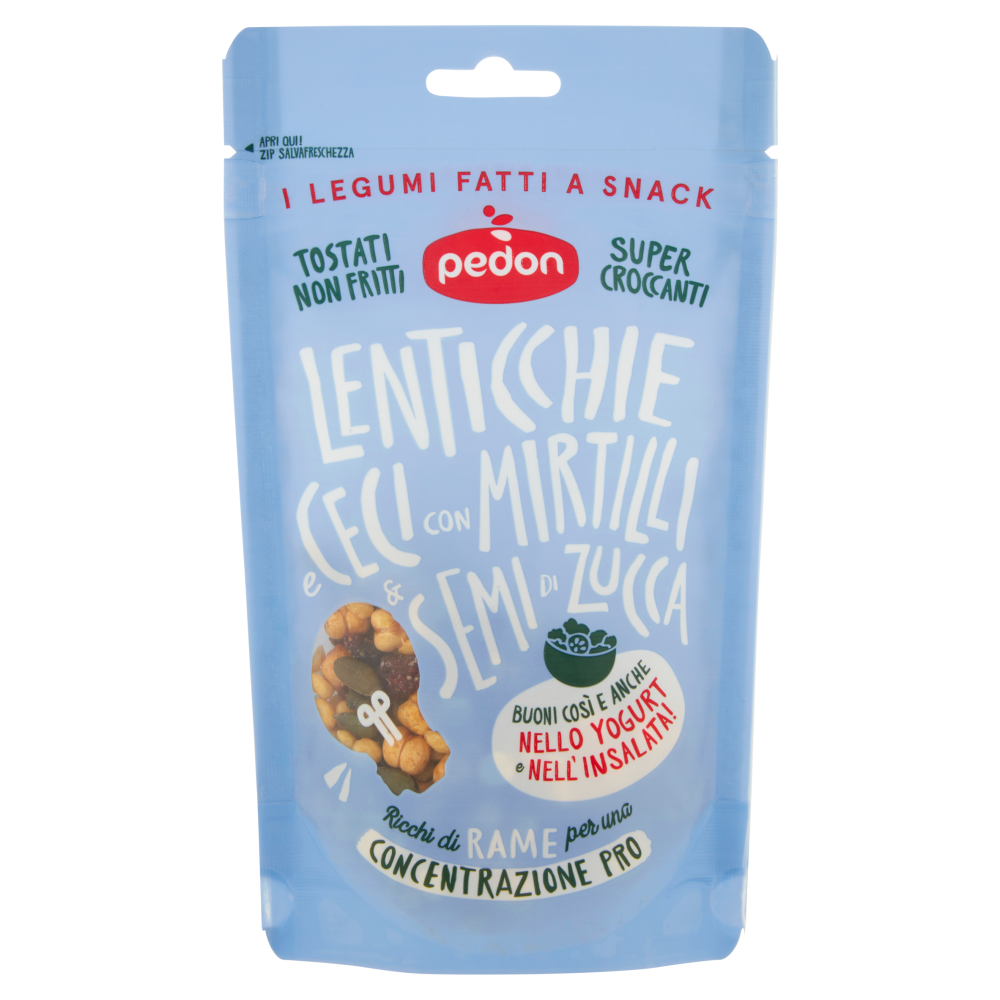 pedon I Legumi Fatti a Snack Lenticchie e Ceci con Mirtilli & Semi di Zucca 90 g
