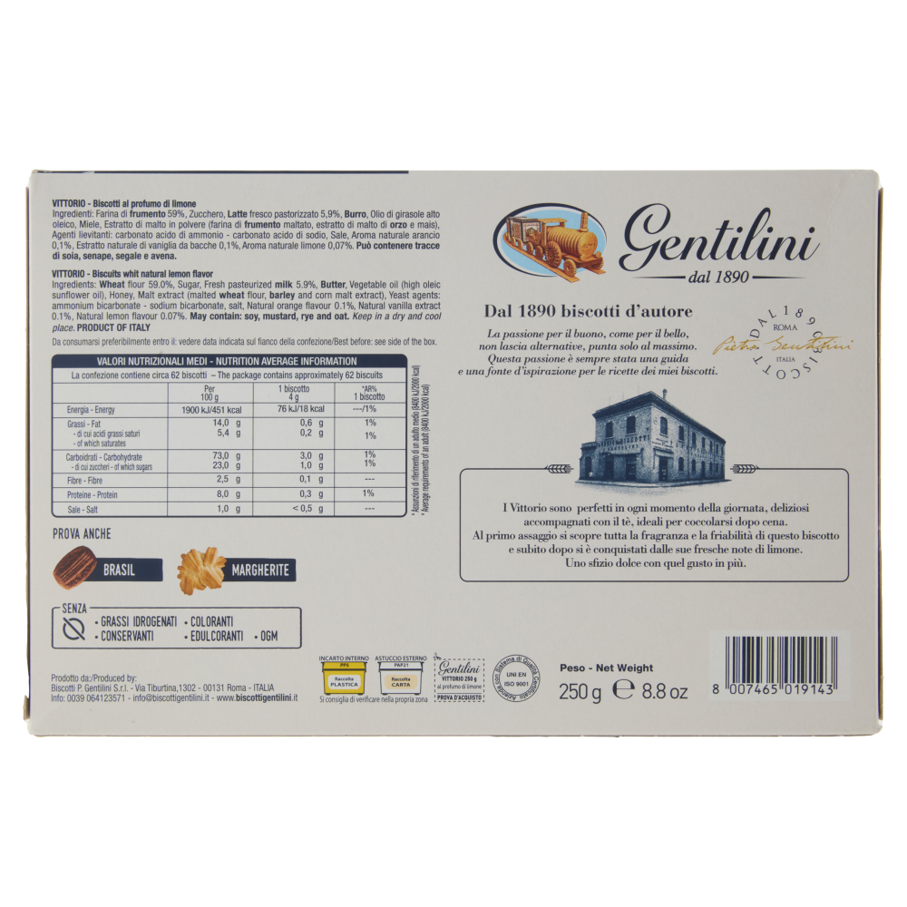 Gentilini Vittorio al profumo di limone 250 g