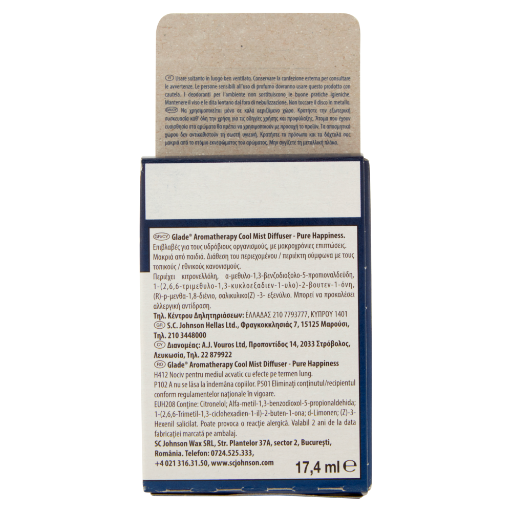 Glade® Aromatherapy Diffusore di oli essenziali Ricarica Pure Happiness 17,4ml Carrefour