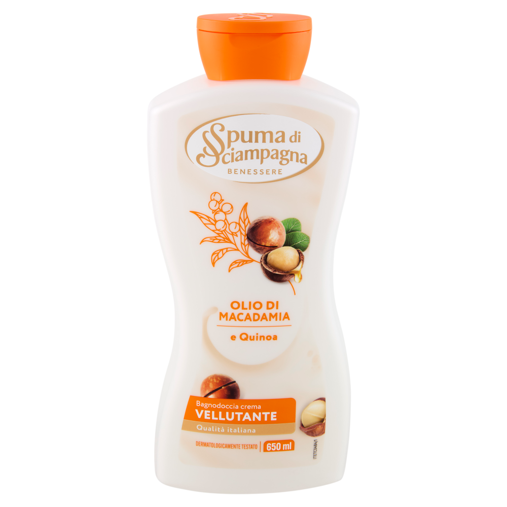 Spuma di Sciampagna Benessere Olio di Macadamia e Quinoa Bagnodoccia crema Vellutante 650 ml