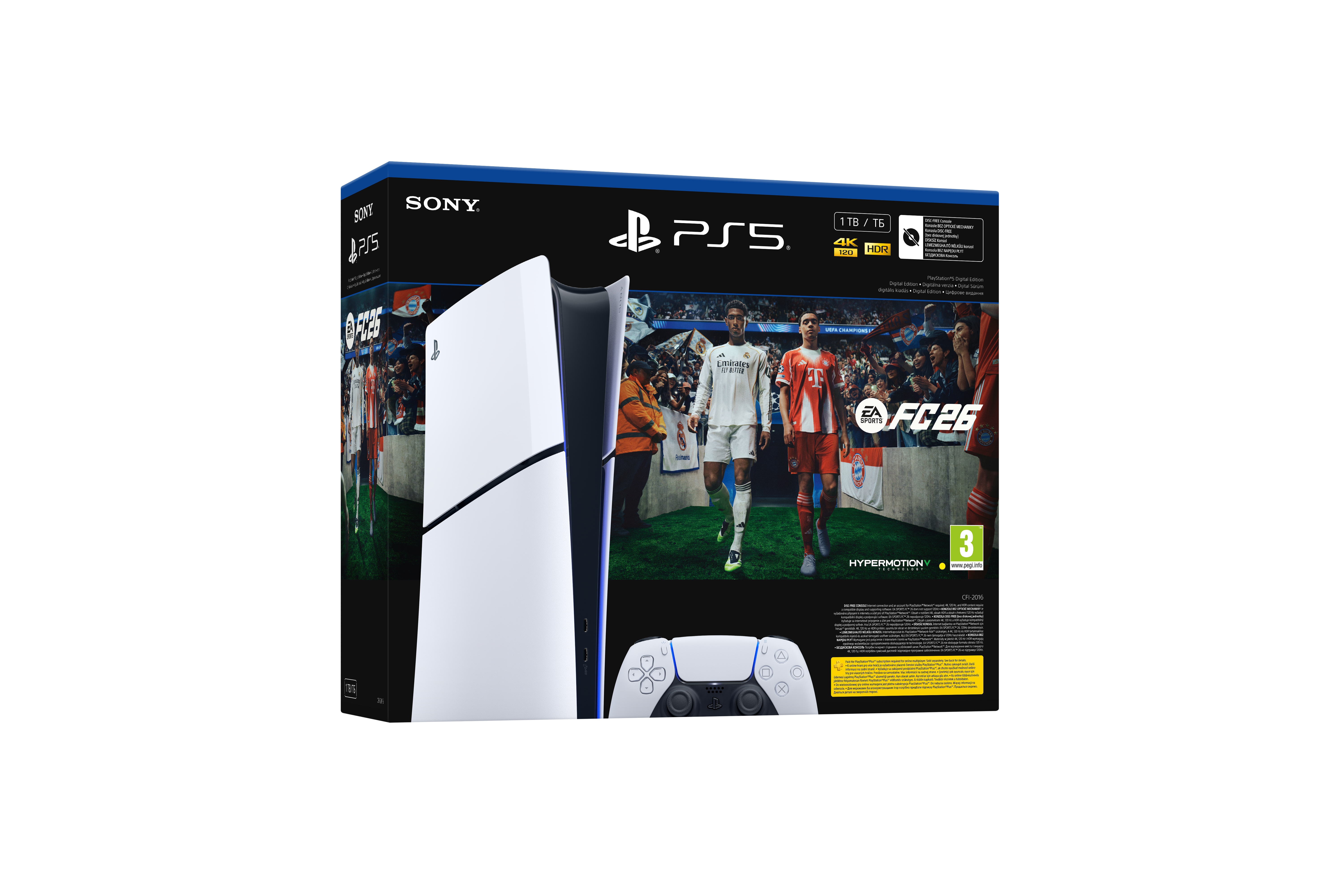 Sony PlayStation 5 Digital + EA Sports FC 26 Bundle 825 GB Wi-Fi Nero, Bianco