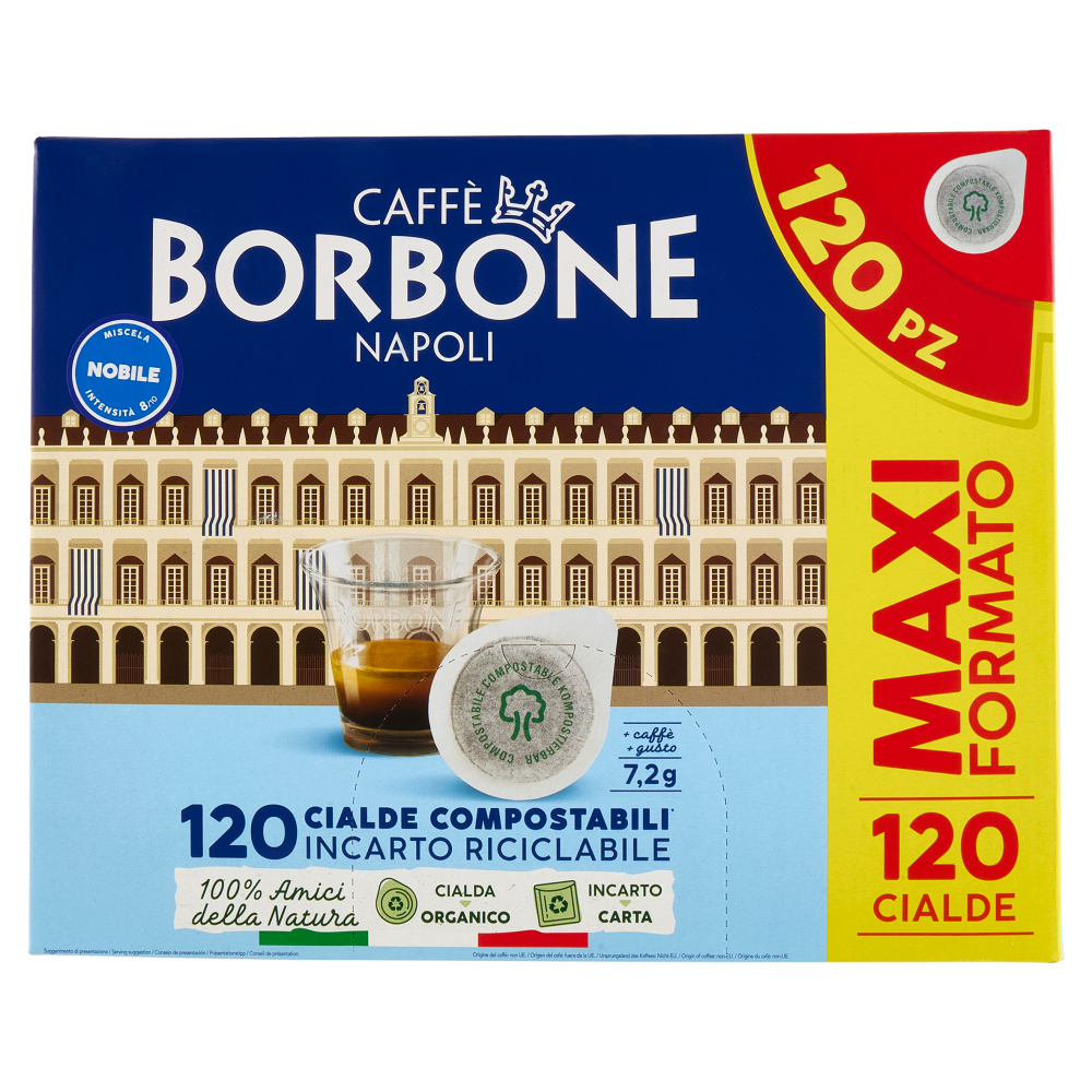 Caff&egrave; Borbone Miscela Nobile Cialde Compostabili* 120 x 7,2 g
