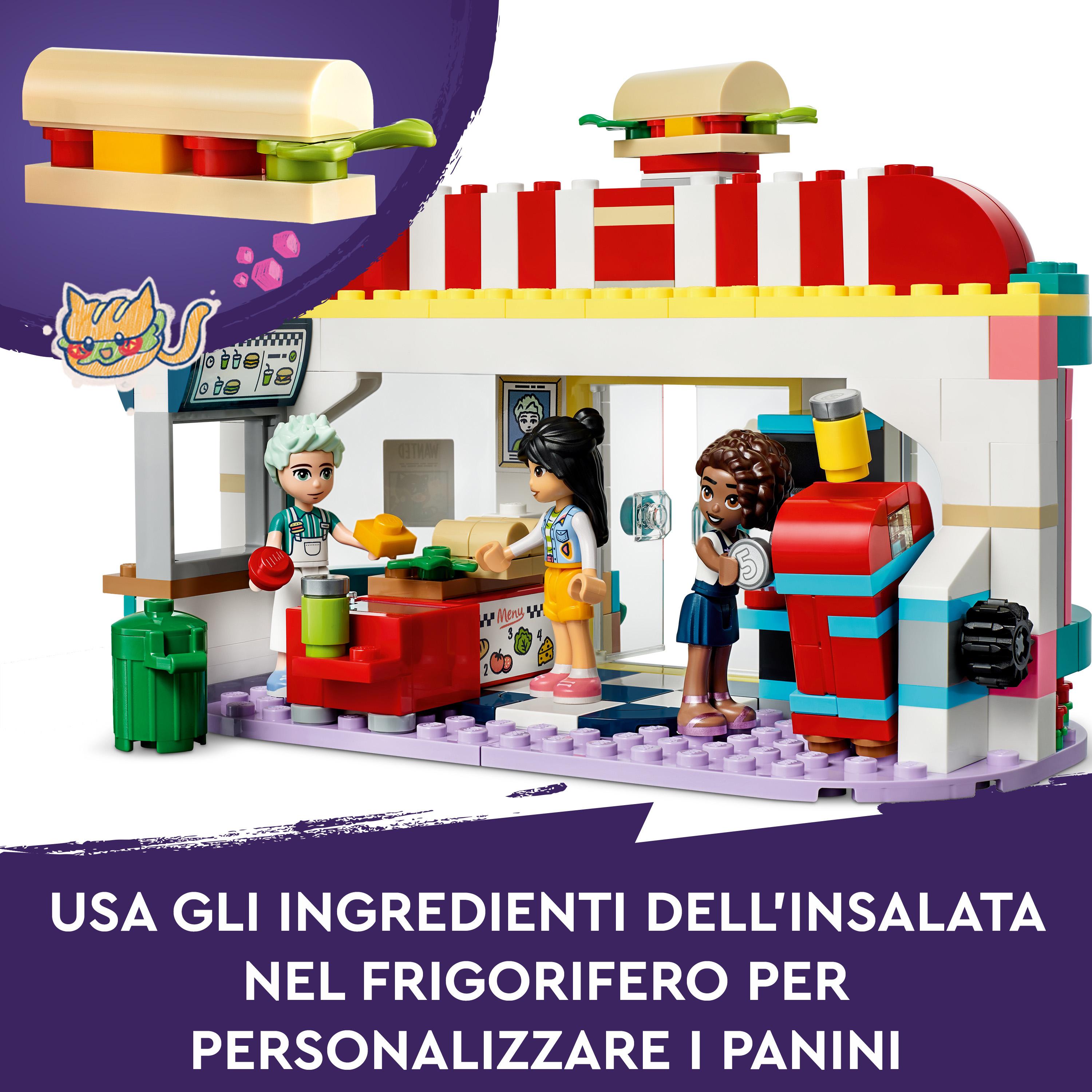 LEGO Friends 41728 Ristorante nel Centro di Heartlake City, Giochi per Bambini 6+ Anni, Mini Bamboline Liann, Aliya e Charli